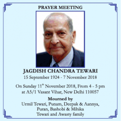 prayer-meeting-jagdish-chandra-tewari-ad-times-of-india-delhi-10-11-2018.png
