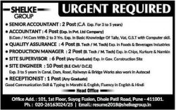 Shelke Group Urgent Required Ad in Sakal Pune