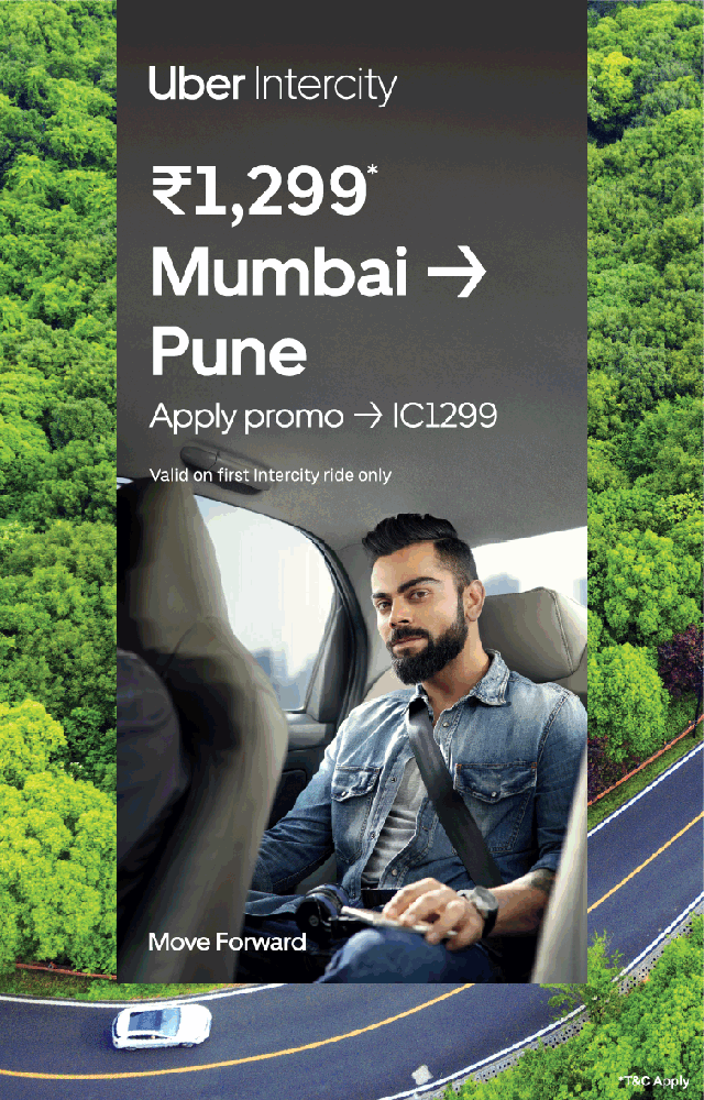 Uber Intercity Rs 1299 Mumbai To Pune Ad