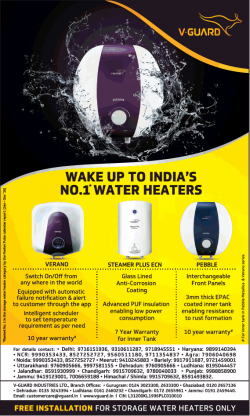 V Gaurd wake-up-to-indias-no-1-water-heaters-ad-times-of-india-delhi-14-11-2018