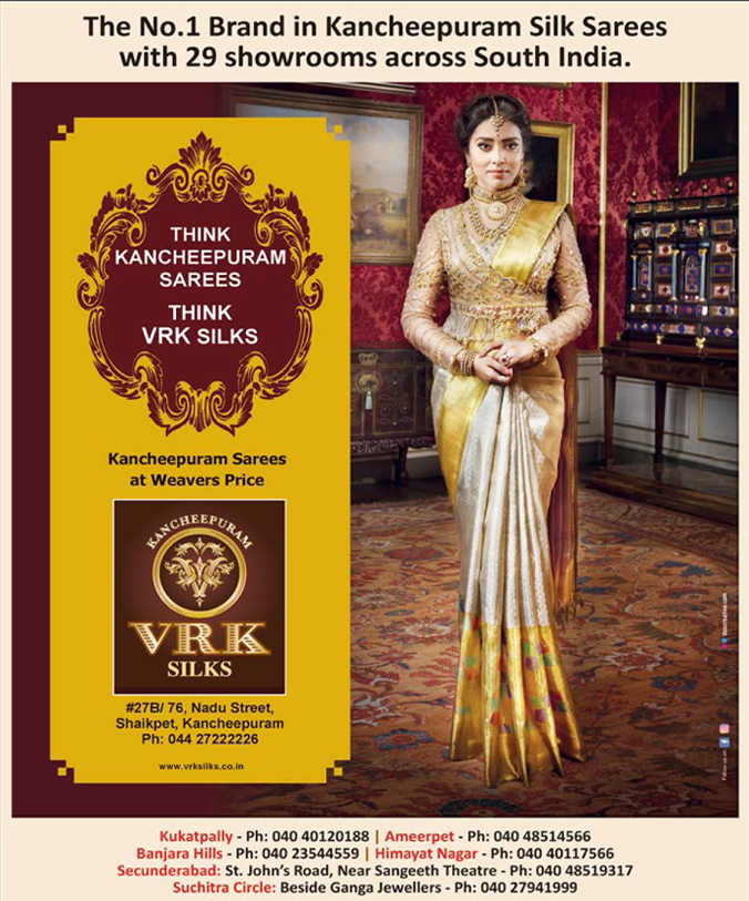 VRK Silks Kancheepuram Sarees Ad in Deccan Chronicle Hyderabad