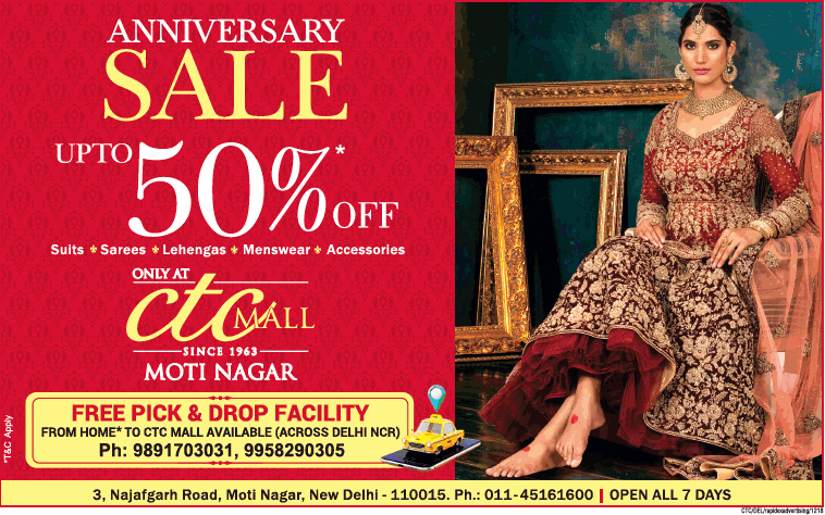 Ctc Mall Anniversary Sale Upto 50% Off Ad - Advert Gallery