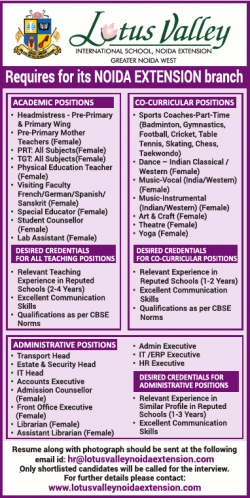 lotus-valley-international-school-requires-academic-positions-ad-times-ascent-delhi-12-12-2018.png