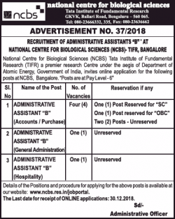 national-centre-for-biological-sciences-recruitment-administrative-assistant-ad-times-of-india-mumbai-11-12-2018.png