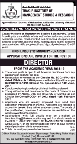 thakur-institute-of-management-studies-required-director-ad-times-ascent-mumbai-19-12-2018.png
