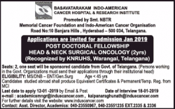 basavatarakam-indo-american-cancer-hospital-and-research-institute-requires-post-doctoral-fellowship-ad-times-of-india-hyderabad-03-01-2019.png