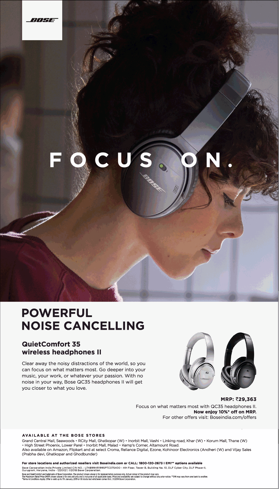 Alérgico Propuesta fluir Bose QC35 II Wireless Headphone - Powerful Noise Cancelling Ad - Advert  Gallery