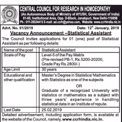 central-council-for-research-in-homeopathy-vacancy-announcement-ad-times-of-india-mumbai-12-01-2019.png