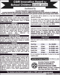 csir-innovation-award-for-school-children-1st-prize-rs-1-lakh-ad-times-of-india-delhi-19-01-2019.png