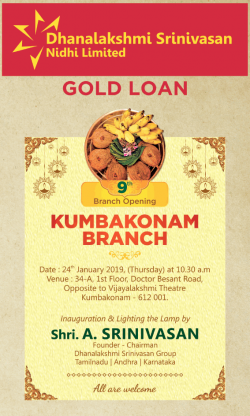 dhanalakshmi-srinivasan-nidhi-limited-gold-loan-9th-branch-opening-kumbakonam-branch-ad-times-of-india-chennai-24-01-2019.png