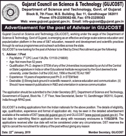 gujarat-council-on-science-and-technology-requires-advisor-ad-times-of-india-delhi-22-01-2019.png