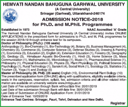 hemvati-nandan-bahuguna-garhwal-university-admission-notice-2018-ad-times-of-india-kolkata-03-01-2019.png
