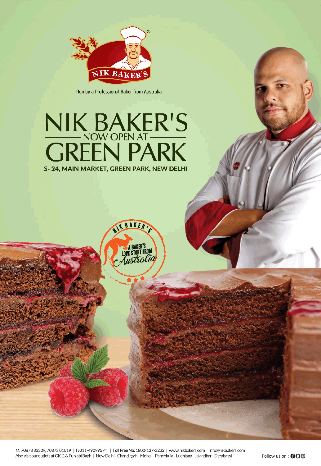 Campo Lijadoras Predecir Nik Bakers Now Open At Green Park Ad - Advert Gallery
