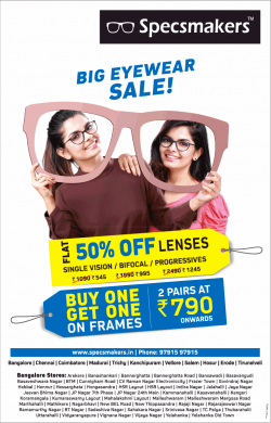 specsmakers-big-eyewear-sale-flat-50%-off-lenses-ad-times-of-india-bangalore-05-01-2019.png