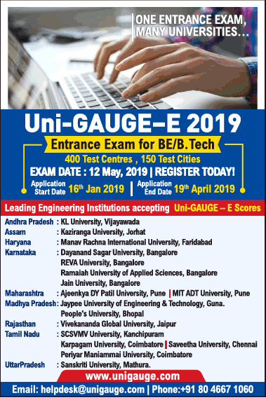 uni-gauge-3-2019-entrance-exam-for-be-b-tech-ad-ahmedabad-times-22-01-2019.png