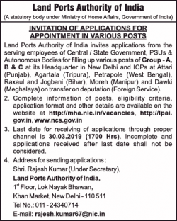 land-ports-authority-of-india-appointment-of-various-posts-ad-times-of-india-delhi-20-02-2019.png