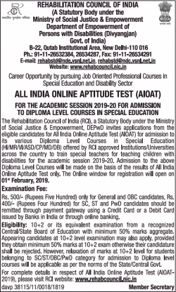 rehabilitation-council-of-india-all-india-online-aptitude-test-ad-times-of-india-delhi-01-02-2019.png