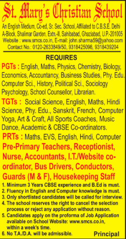 st-marys-christian-school-requires-pgts-tgts-prts-pre-primary-teachers-ad-times-of-india-delhi-30-01-2019.png