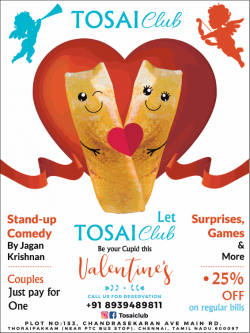 tosai-club-valentines-stand-up-comedy-by-jagan-krishnan-ad-times-of-india-chennai-13-02-2019.png