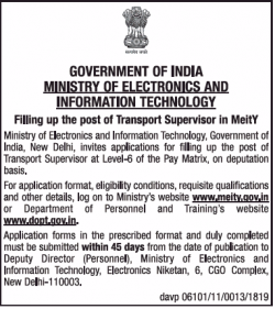 ministry-of-electronics-and-information-technology-requires-transport-supervisor-ad-times-of-india-delhi-23-02-2019.png
