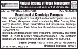 national-institute-of-urban-management-recruitment-of-knowledge-managers-ad-times-of-india-delhi-28-02-2019.png