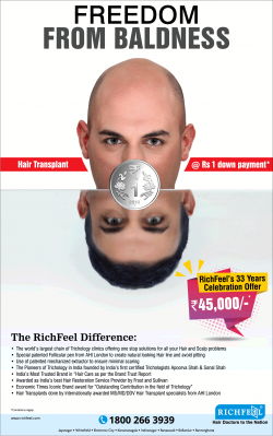 richfeel-freedom-from-baldness-hair-transplant-at-rs-1-downpayment-ad-bangalore-times-21-02-2019.png