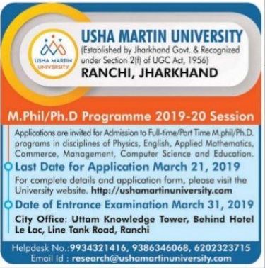 usha-martin-university-ranch-jharkhand-m-phil-ph-d-programme-2019-20-session-ad-prabhat-khabhar-ranchi-26-02-2019.jpg