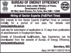 bureau-of-energy-efficiency-hiring-of-sector-experts-ad-times-of-india-delhi-27-03-2019.png