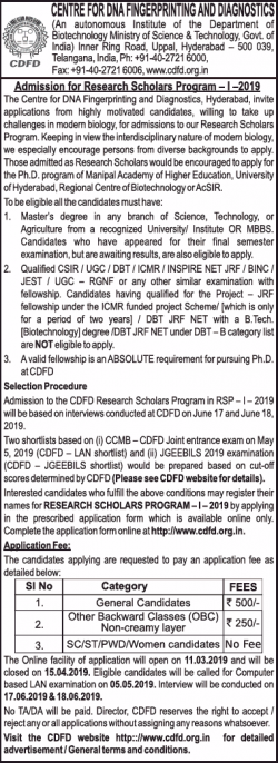 centre-for-dna-fingerprinting-admission-for-research-scholar-program-ad-bangalore-times-14-03-2019.png