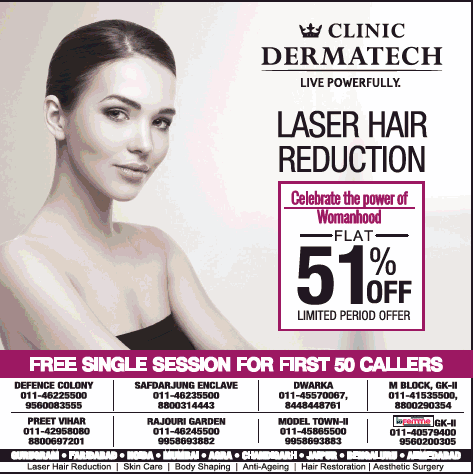 Clinic Dermatech Laser Hair Reduction Ad - Advert Gallery