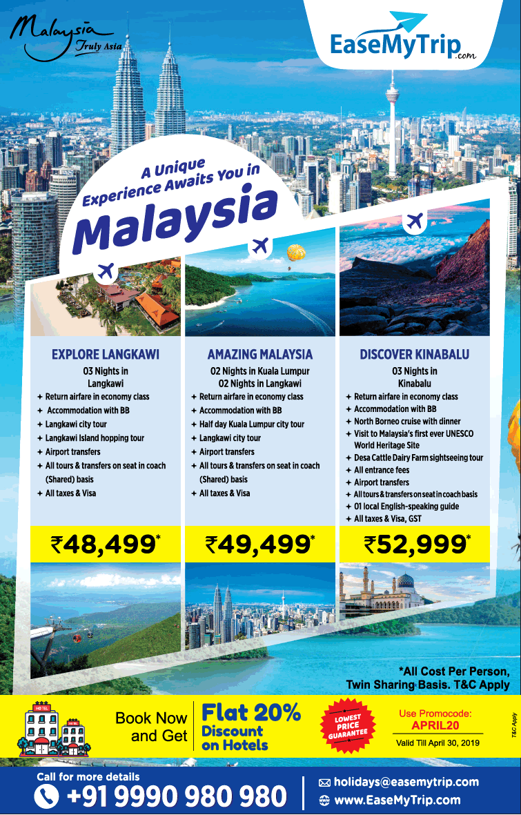 Easemytrip Com A Unique Experience Awaits You In Malaysia Ad Times Of ...