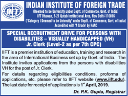 indian-institute-of-foreign-trade-requires-persons-with-disabilities-for-jr-clerk-ad-times-ascent-delhi-06-03-2019.png
