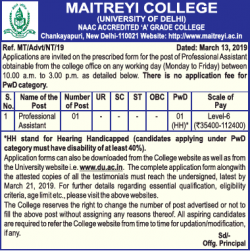 maitreyi-college-requires-professor-assistant-ad-times-ascent-delhi-13-03-2019.png