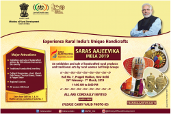ministry-of-rural-development-experience-rural-indias-unique-handicrafts-saras-aajeevika-mela-2019-ad-times-of-india-delhi-02-03-2019.png