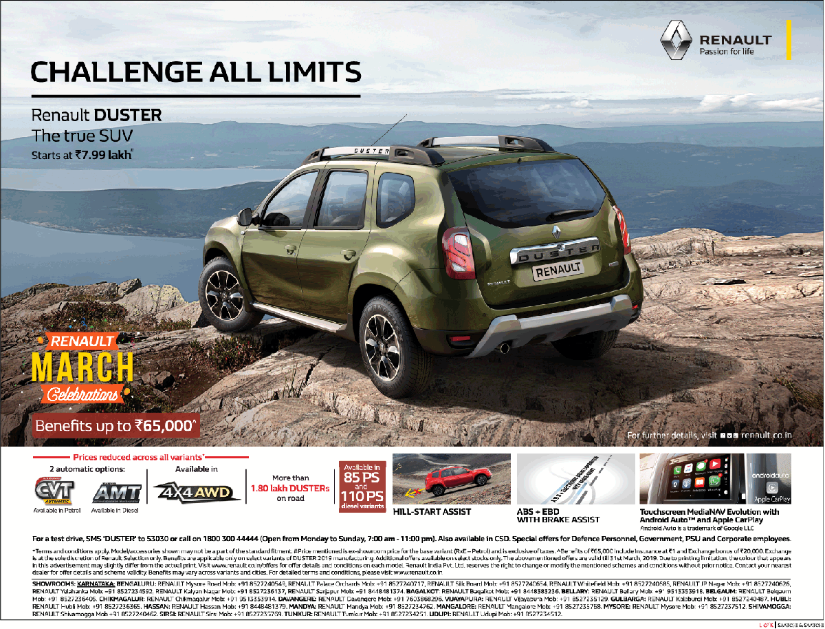 renault-cars-challenge-all-limits-renault-duster-the-true-suv-ad-bangalore-times-14-03-2019.png