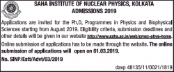 saha-institute-of-nuclear-physics-kolkata-admissions-2019-ad-times-of-india-delhi-12-03-2019.png