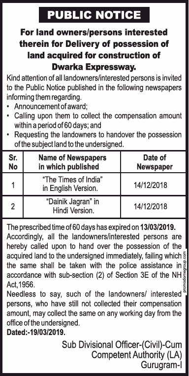 sub-divisional-officer-civil-cum-competent-authority-public-notice-ad-times-of-india-delhi-26-03-2019.png