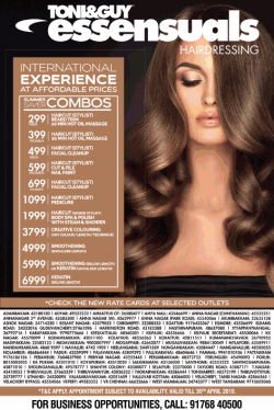 Toni & Guy Advertisement Collection - Newspaper Ads Samples
