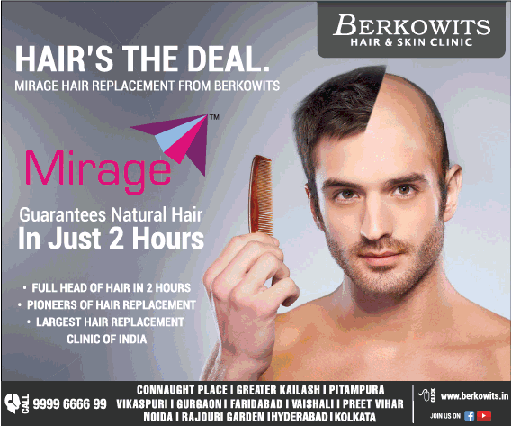 Berkowits Hair And Skin Clinic Mirage Guarantee Natural Hair Ad - Advert  Gallery