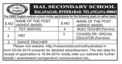 hal-secondary-school-requires-tgt-prt-dance-teacher-ad-deccan-chronicle-hyderabad-04-04-2019