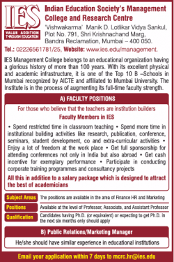 indian-education-society-management-recruitment-faculty-positions-ad-times-of-india-mumbai-29-03-2019.png