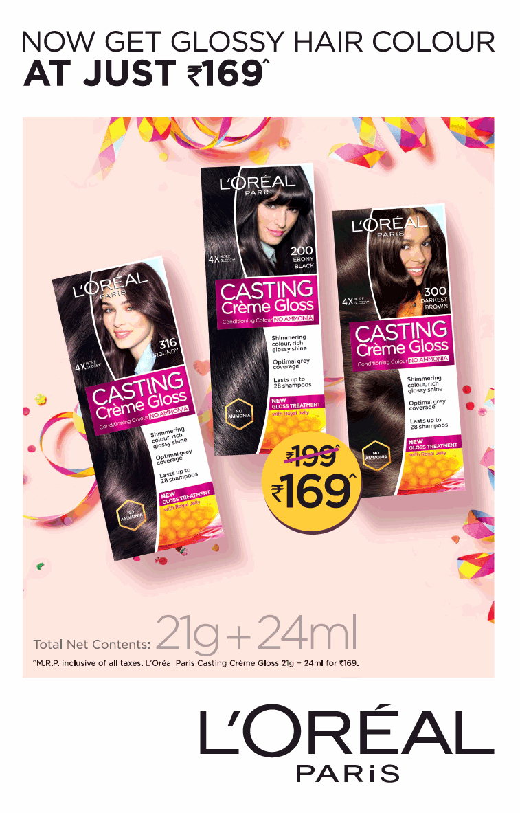 LOreal Paris Casting Creme Gloss 200 Hair Colour Ebony Black  Pack of 2  Price  Buy Online at 199 in India