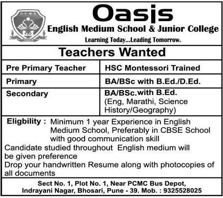 oasis-english-medium-school-and-junior-college-teachers-wanted-ad-sakal-pune-02-04-2019.jpg