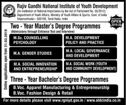 rajiv-gandhi-national-institute-of-youth-development-two-years-masters-degree-programmes-ad-times-of-india-bangalore-09-04-2019.png
