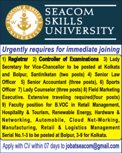 seacom-skills-university-requires-registrar-ad-times-ascent-kolkata-delhi-10-04-2019.png