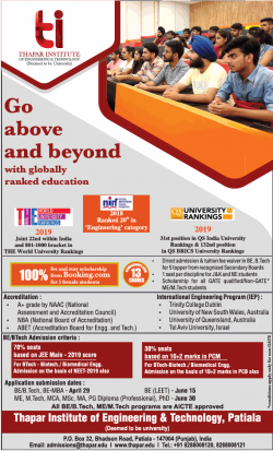 thapar-institute-go-above-and-beyond-with-globally-ranked-education-ad-times-of-india-bangalore-09-04-2019.png