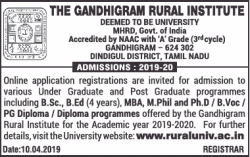 the-gandhiram-rural-institute-admissions-2019-20-ad-times-of-india-bangalore-10-04-2019.png