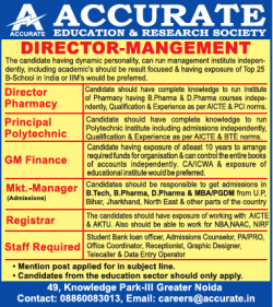 accurate-education-and-research-scoiety-requires-director-pharmacy-ad-times-ascent-delhi-08-05-2019.png