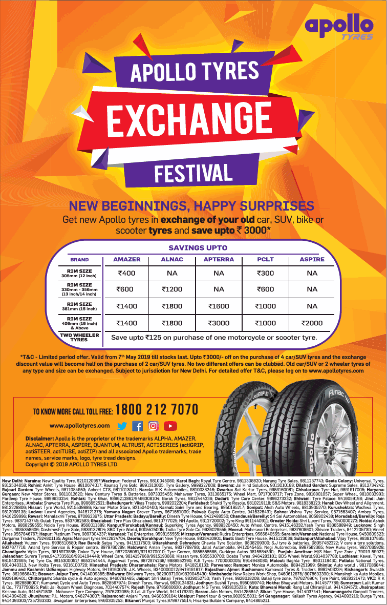 apollo-tyres-exchange-festival-ad-times-of-india-delhi-14-05-2019.png