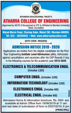 atharva-college-of-engineering-admission-notice-2019-2020-ad-times-of-india-mumbai-28-06-2019.png